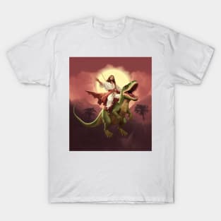 Jesus Riding Dinosaur T-Shirt